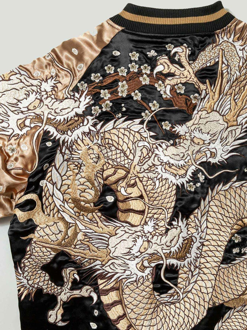 【絡繰魂・頂】“龍群ノ頂” 総刺繍リバーシブルスカジャン