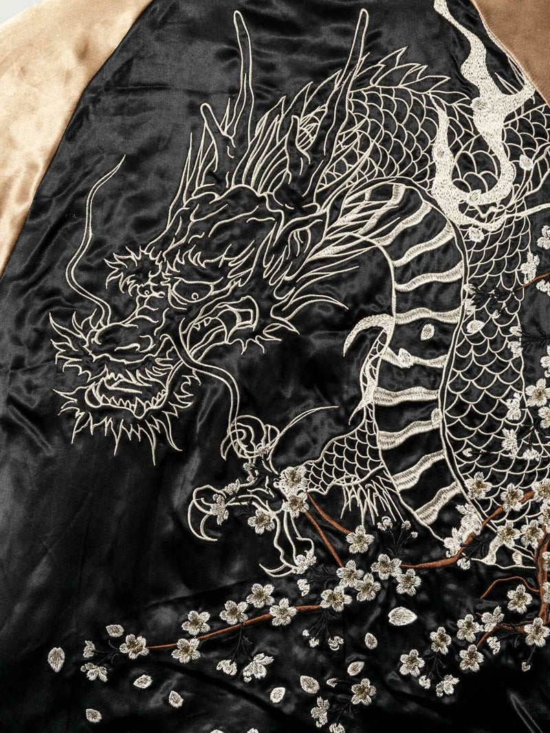 【絡繰魂・頂】“龍群ノ頂” 総刺繍リバーシブルスカジャン