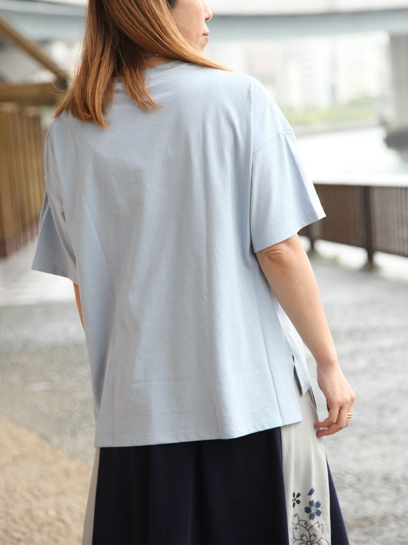 【雅結】桜流水プリントBIGシルエットTシャツ