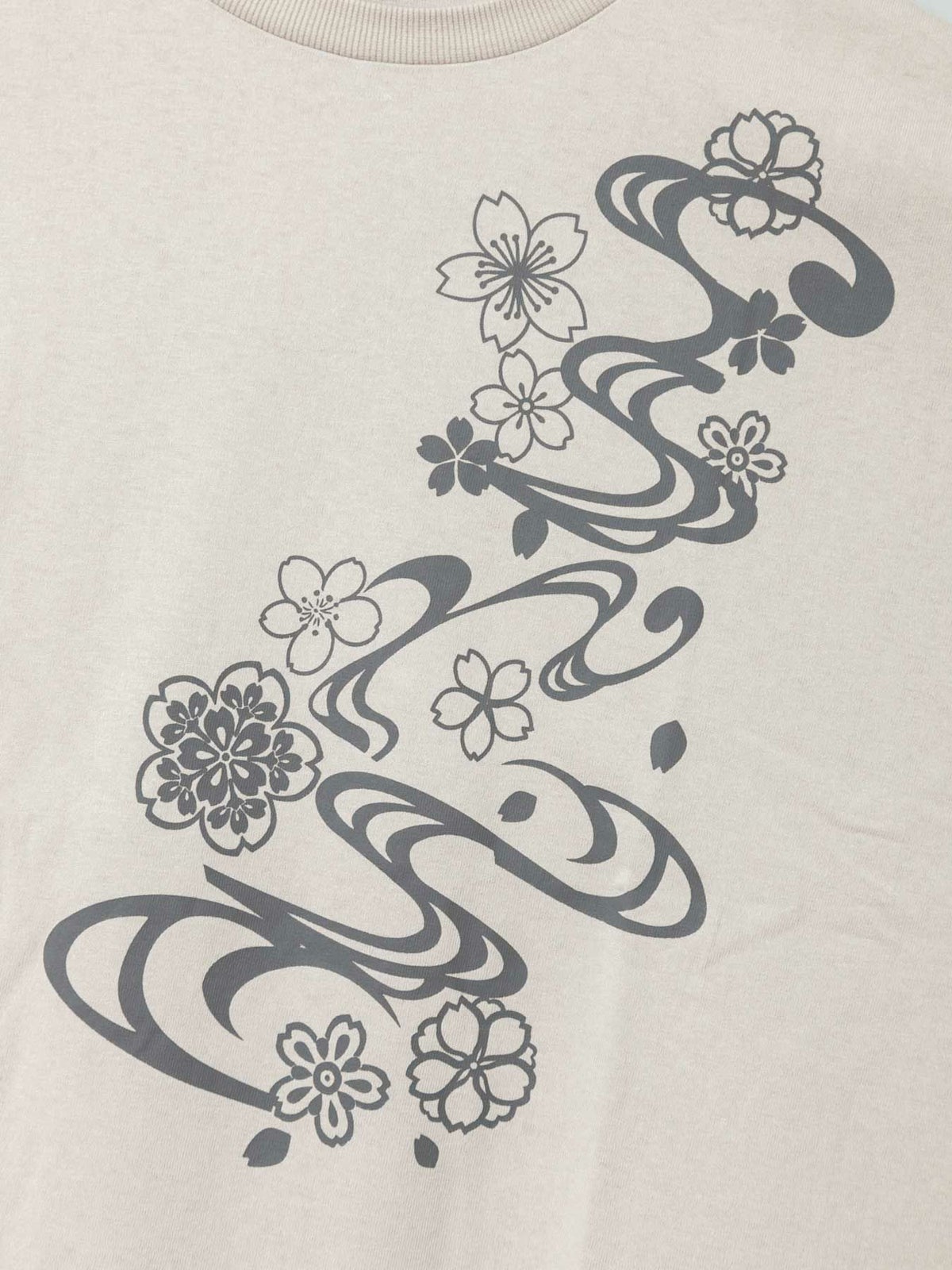 【雅結】桜流水プリントBIGシルエットTシャツ
