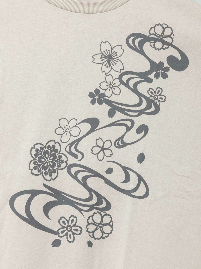 【雅結】桜流水プリントBIGシルエットTシャツ