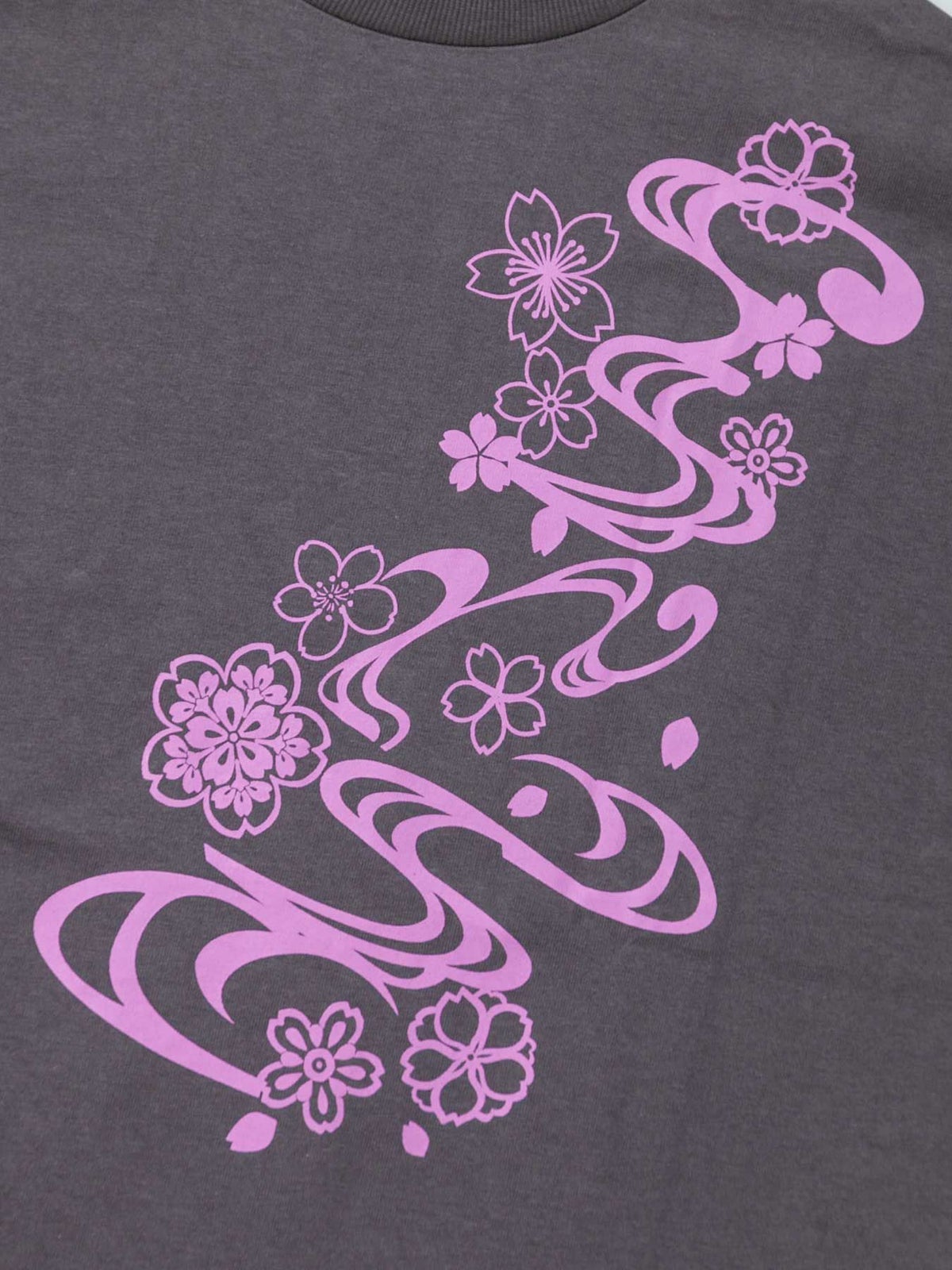 【雅結】桜流水プリントBIGシルエットTシャツ