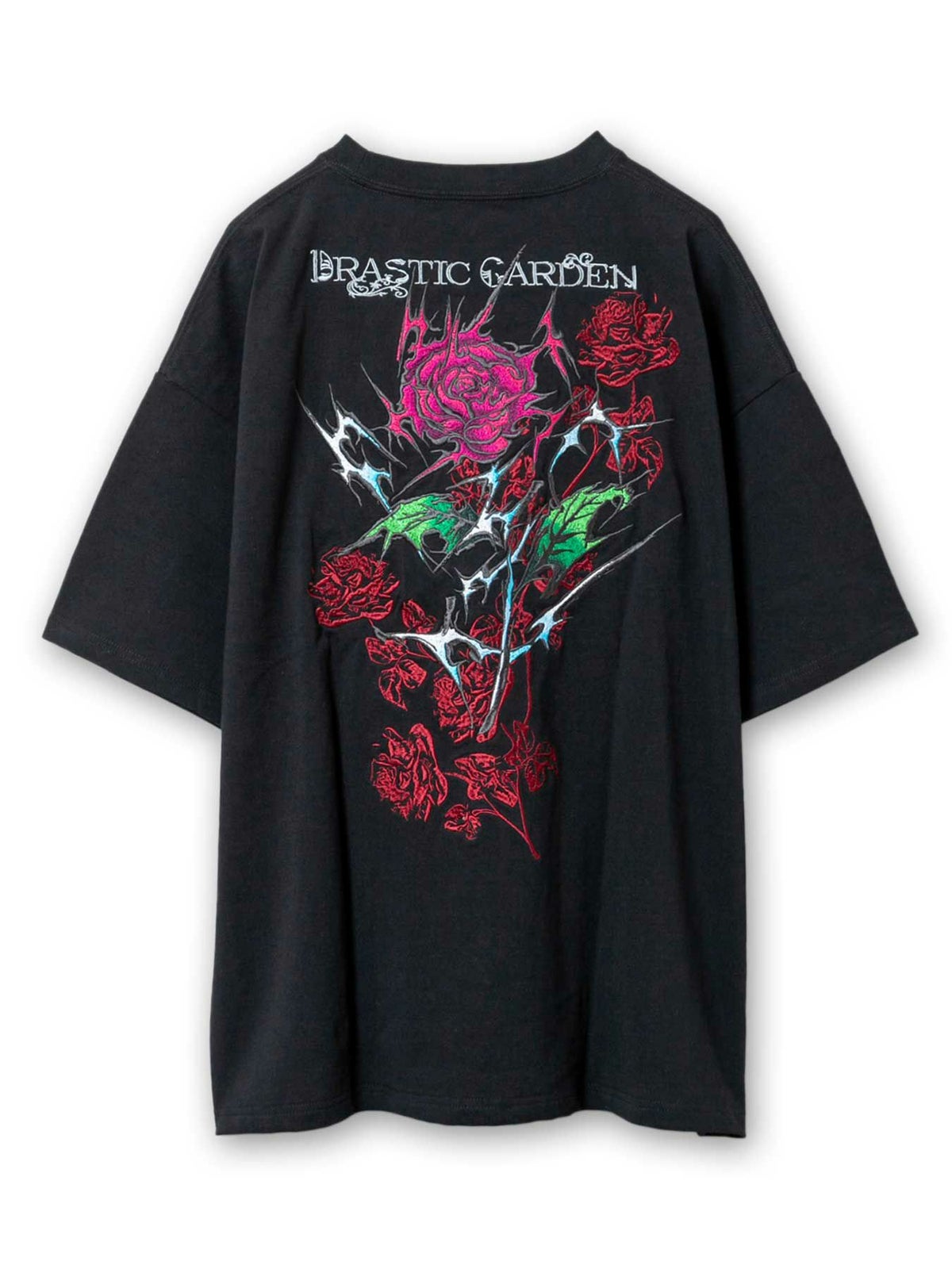【DRASTIC GARDEN】“稲妻の薔薇”総刺繍Tシャツ