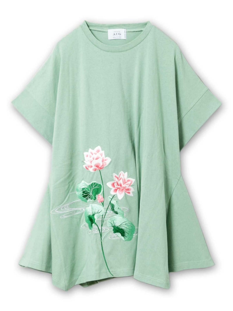 【雅結】“蓮と流水”総刺繍 変形Tシャツ