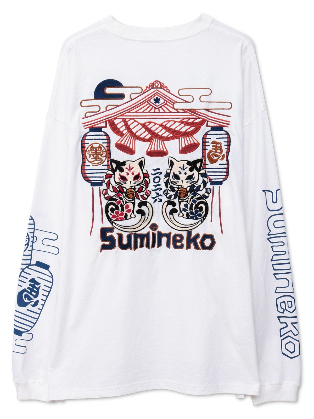 【SUMINEKO】“お参り猫”刺繍入りロンT