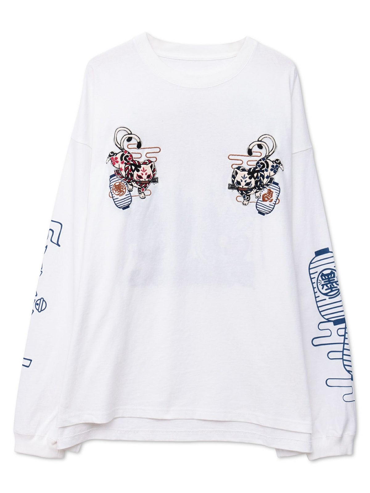 【SUMINEKO】“お参り猫”刺繍入りロンT