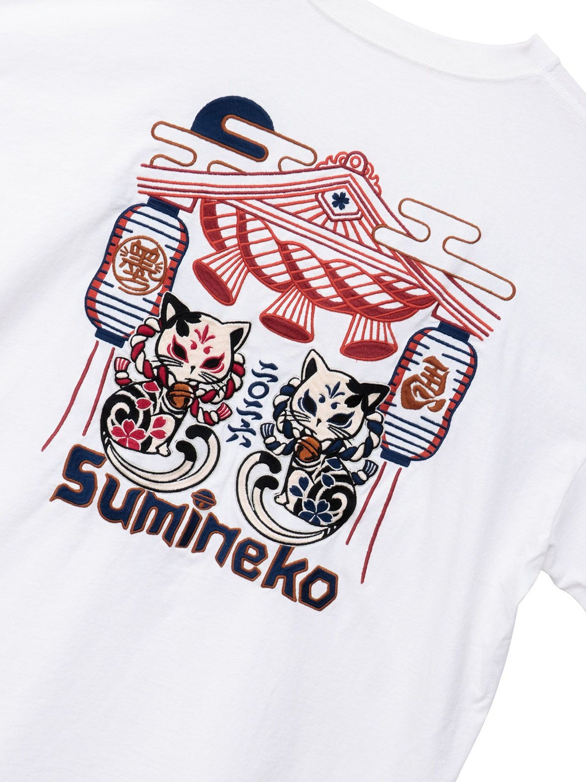 【SUMINEKO】“お参り猫”刺繍入りロンT