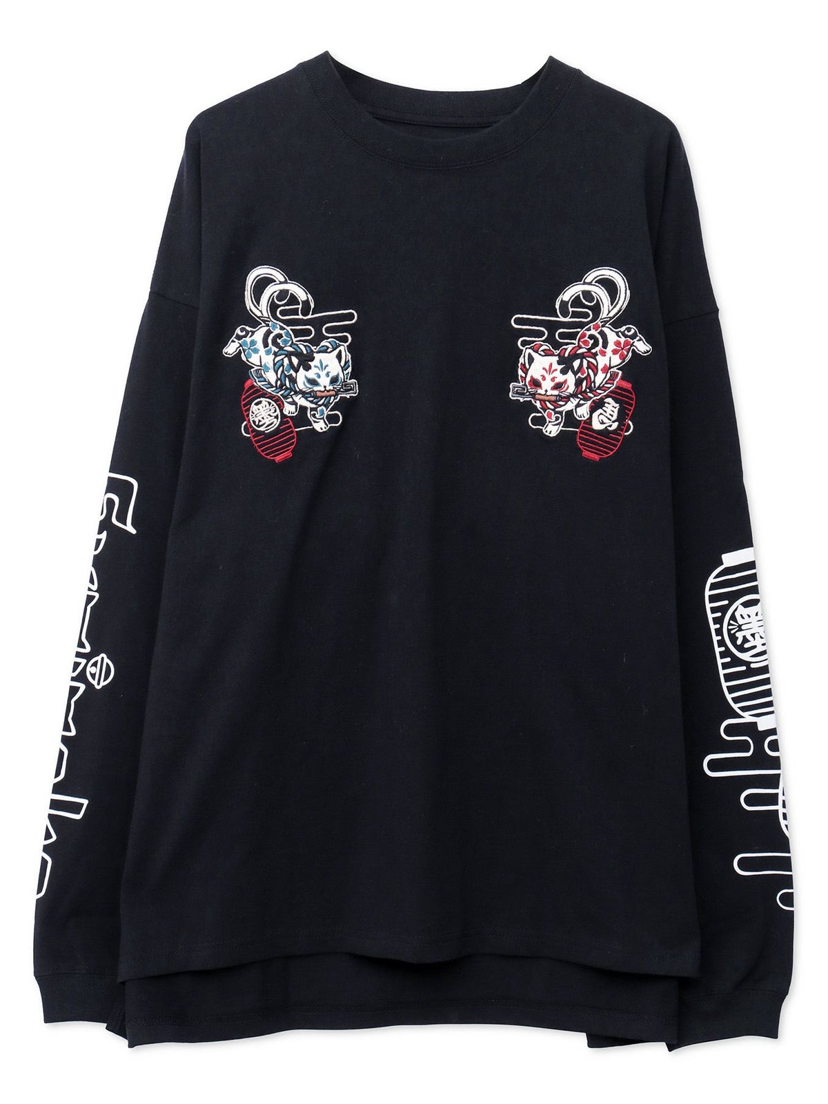 【SUMINEKO】“お参り猫”刺繍入りロンT