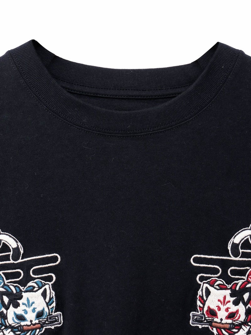 【SUMINEKO】“お参り猫”刺繍入りロンT