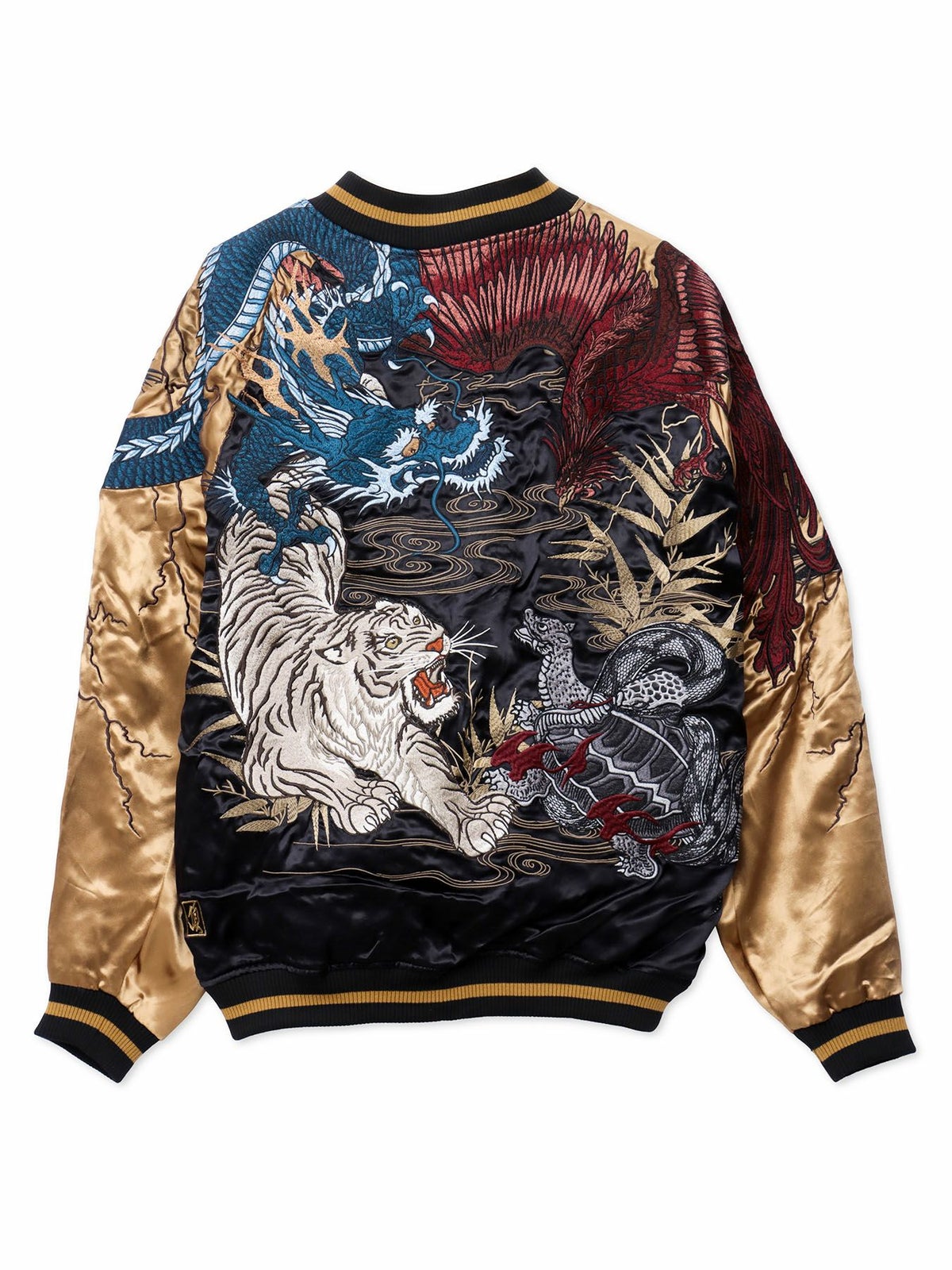 【絡繰魂・頂】“四神と麒麟”総刺リバーシブルスカジャン〔別注〕