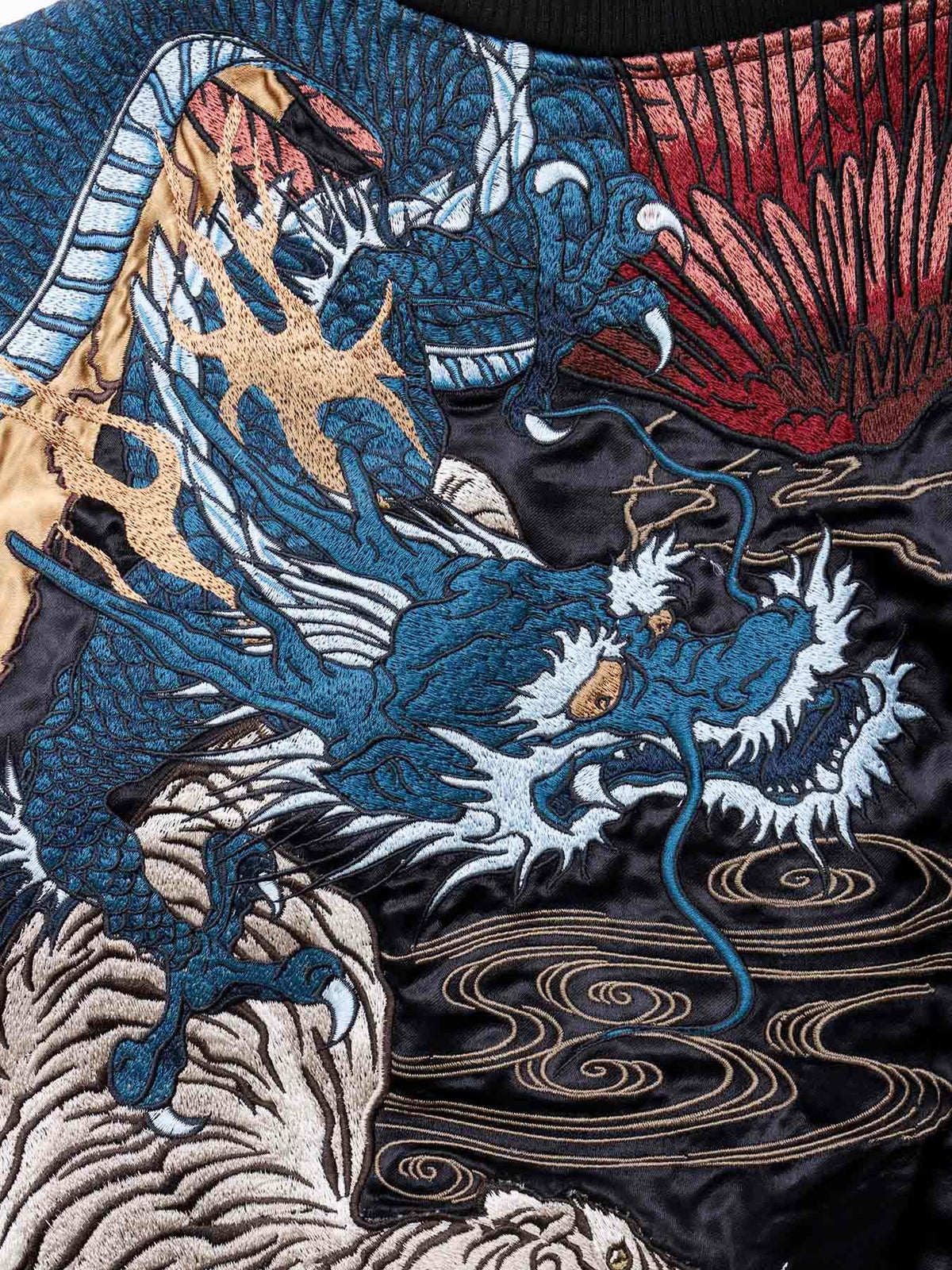 【絡繰魂・頂】“四神と麒麟”総刺リバーシブルスカジャン〔別注〕