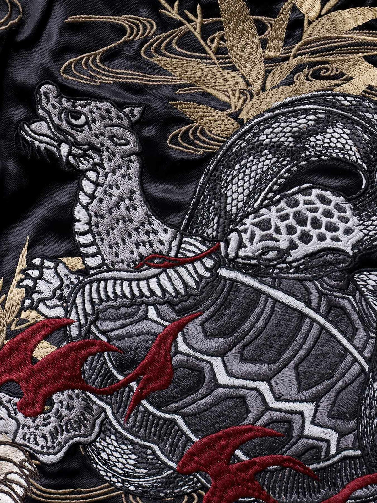 【絡繰魂・頂】“四神と麒麟”総刺リバーシブルスカジャン〔別注〕