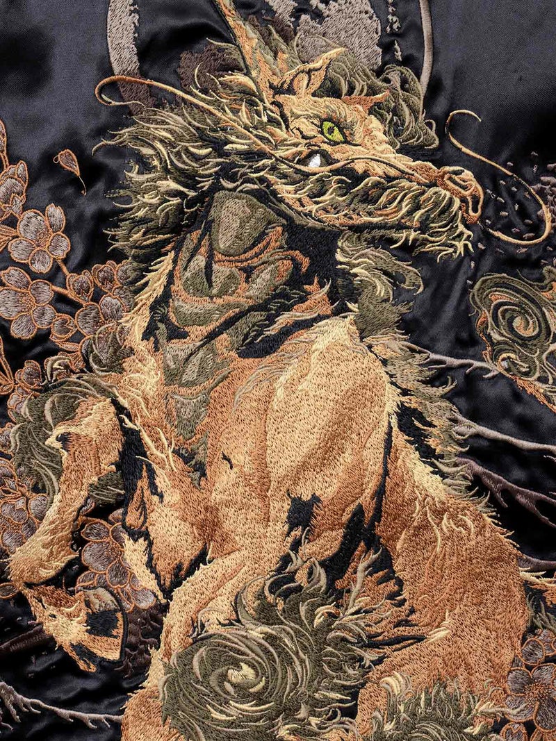 【絡繰魂・頂】“四神と麒麟”総刺リバーシブルスカジャン〔別注〕