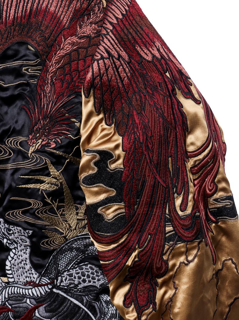 【絡繰魂・頂】“四神と麒麟”総刺リバーシブルスカジャン〔別注〕