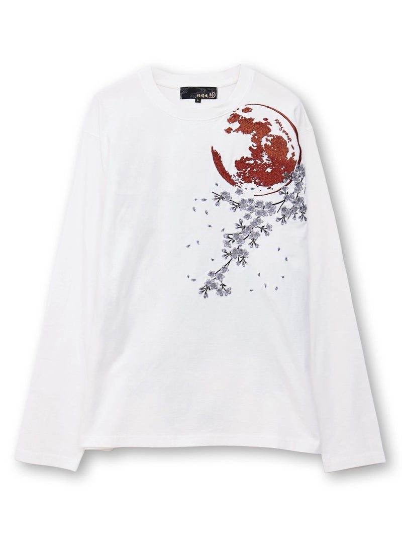 【絡繰魂・粋】“月光狼”刺繍入りロンT