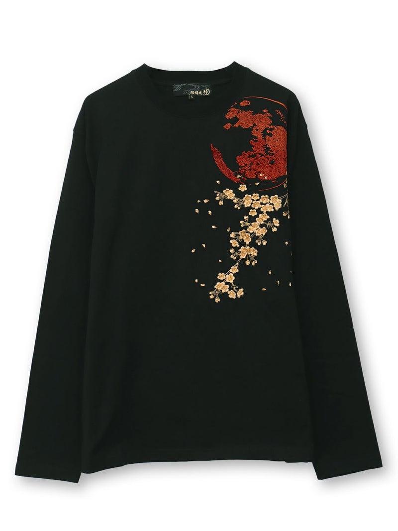 【絡繰魂・粋】“月光狼”刺繍入りロンT