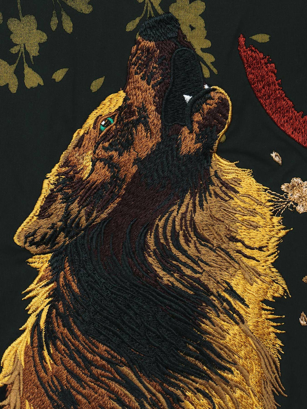 【絡繰魂・粋】“月光狼”刺繍入りロンT