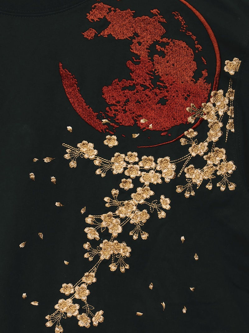 【絡繰魂・粋】“月光狼”刺繍入りロンT