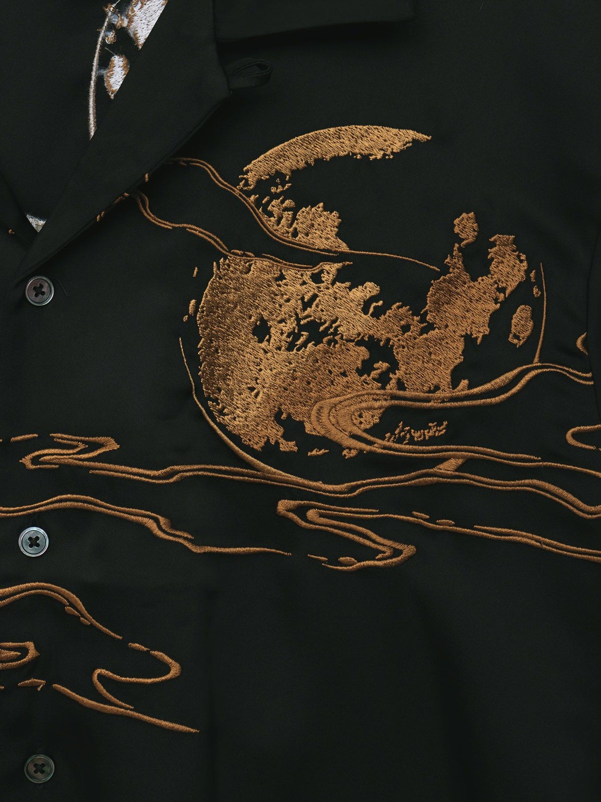 【絡繰魂・粋】“踊る猫又”刺繍入り長袖シャツ