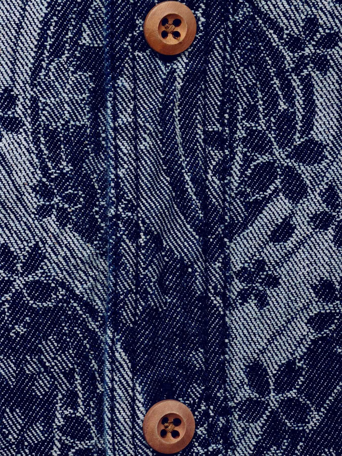 【絡繰魂】“桜流水”デニムジャガード長袖シャツ