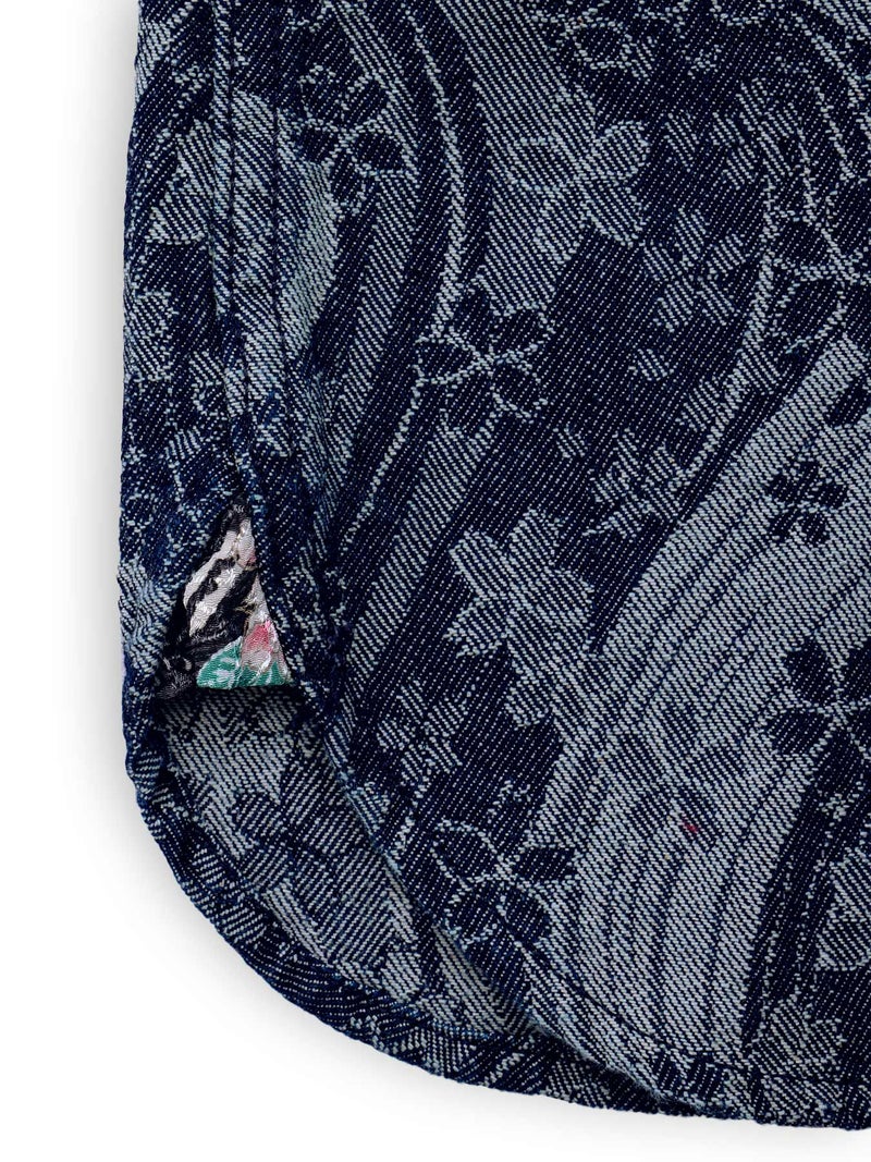 【絡繰魂】“桜流水”デニムジャガード長袖シャツ