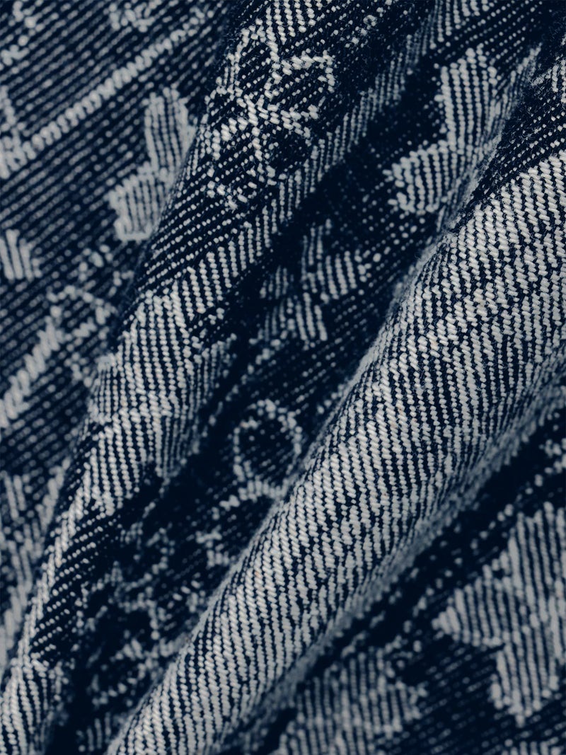 【絡繰魂】“桜流水”デニムジャガード長袖シャツ