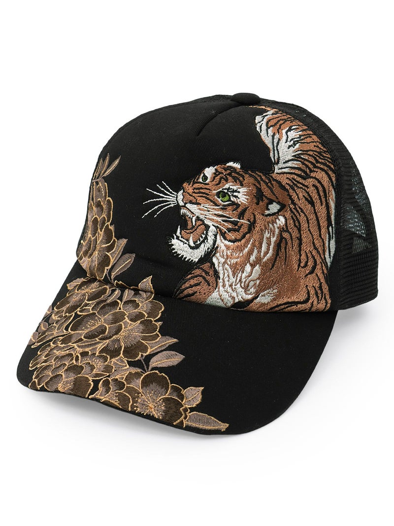 【絡繰魂】和柄刺繍入りメッシュキャップ