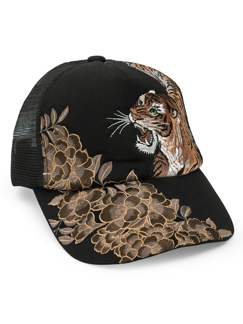 【絡繰魂】和柄刺繍入りメッシュキャップ