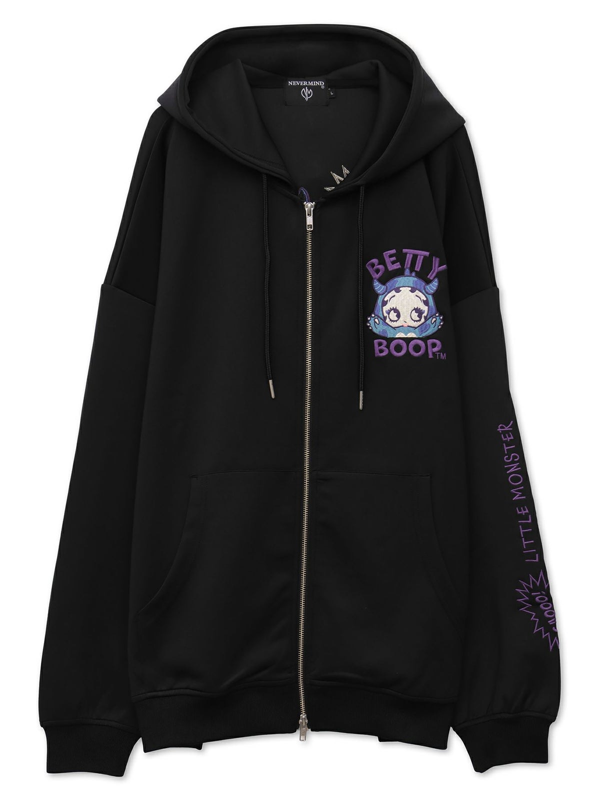 【BETTY BOOP】“恐竜 BETTY”刺繍入りZIPパーカー
