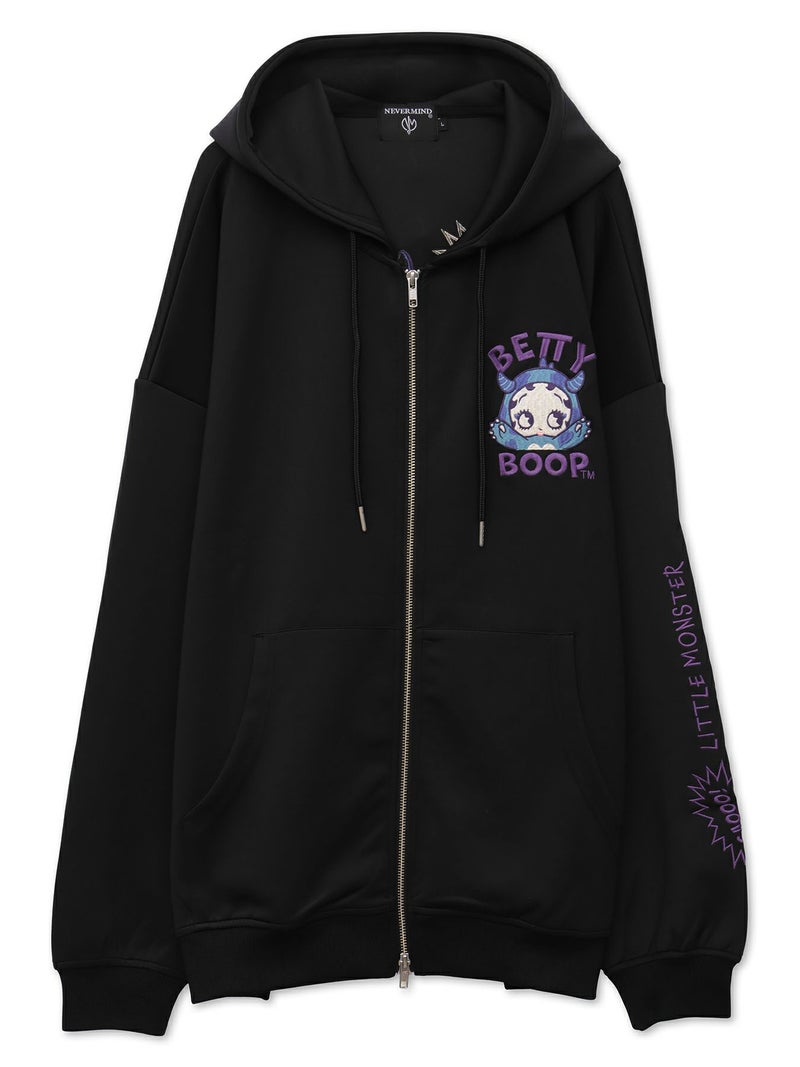 【BETTY BOOP】“恐竜 BETTY”刺繍入りZIPパーカー