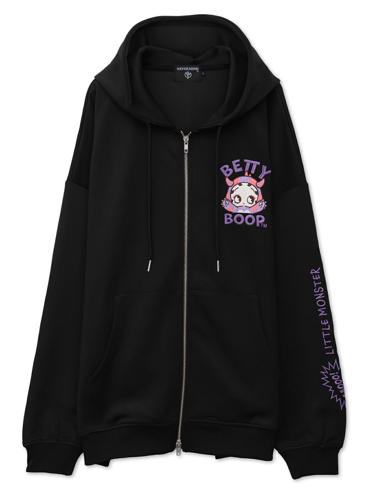 【BETTY BOOP】“恐竜 BETTY”刺繍入りZIPパーカー