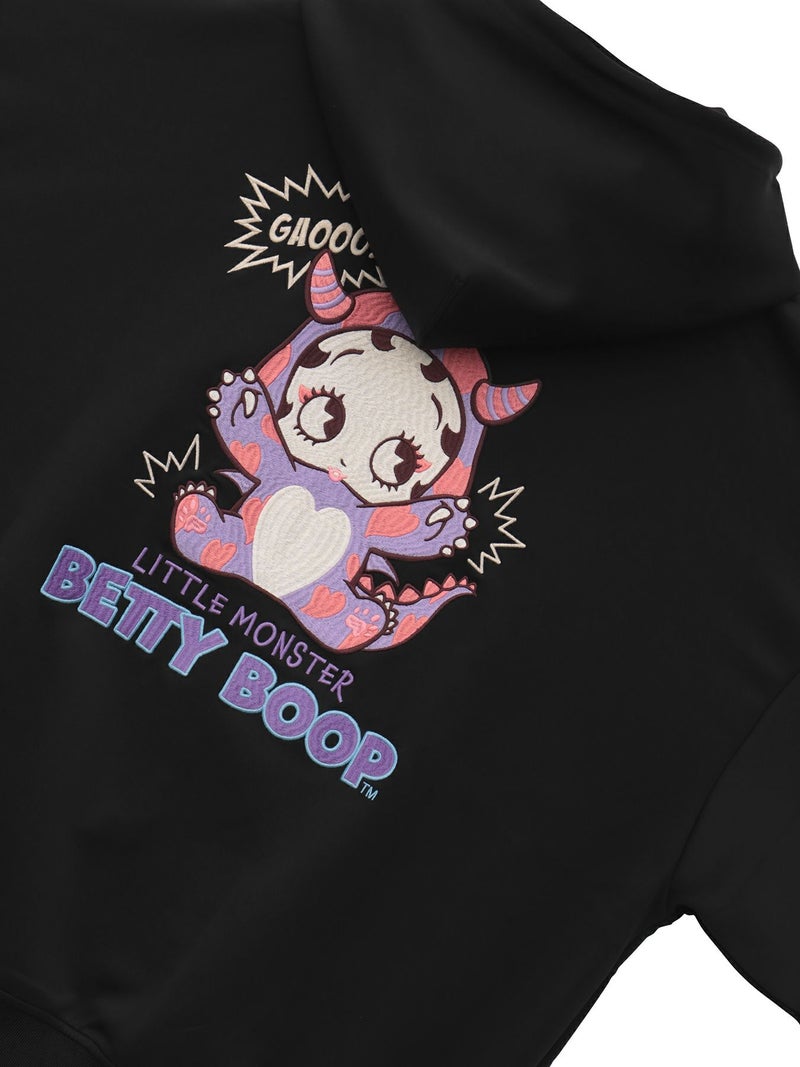 【BETTY BOOP】“恐竜 BETTY”刺繍入りZIPパーカー