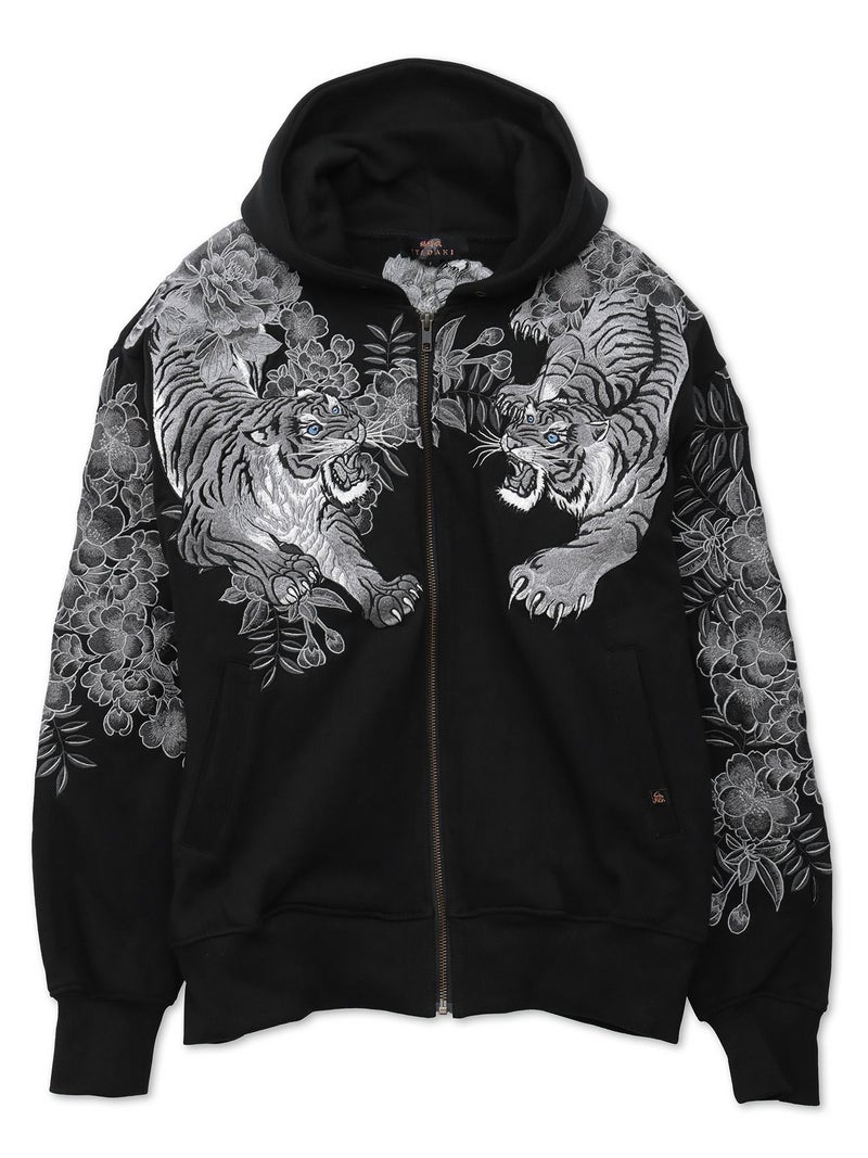 【絡繰魂・頂】“猛虎ノ頂”総刺繍ZIPパーカー
