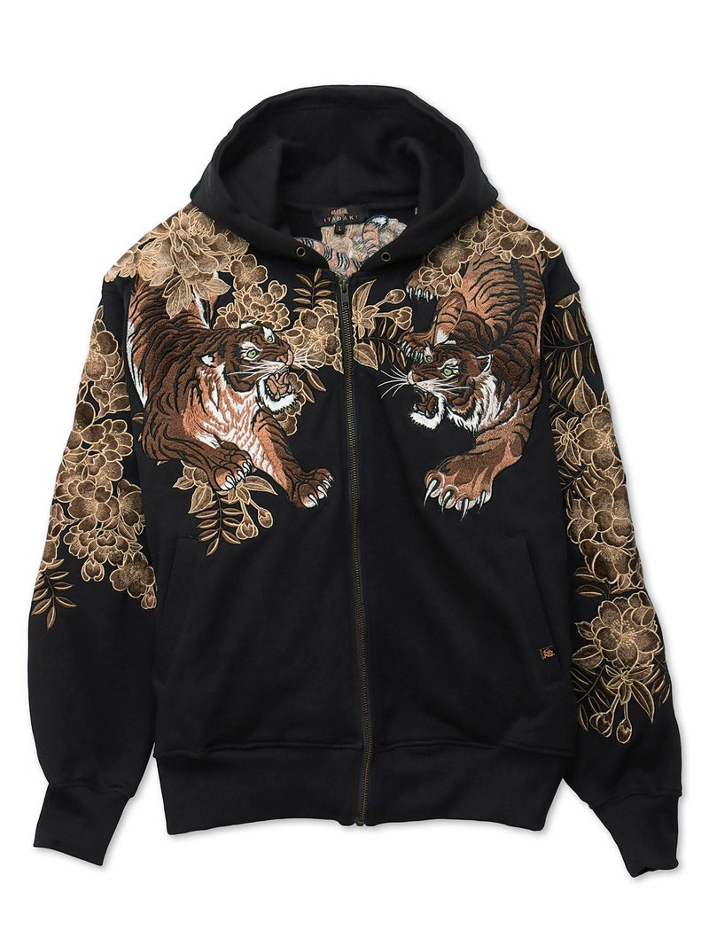 【絡繰魂・頂】“猛虎ノ頂”総刺繍ZIPパーカー