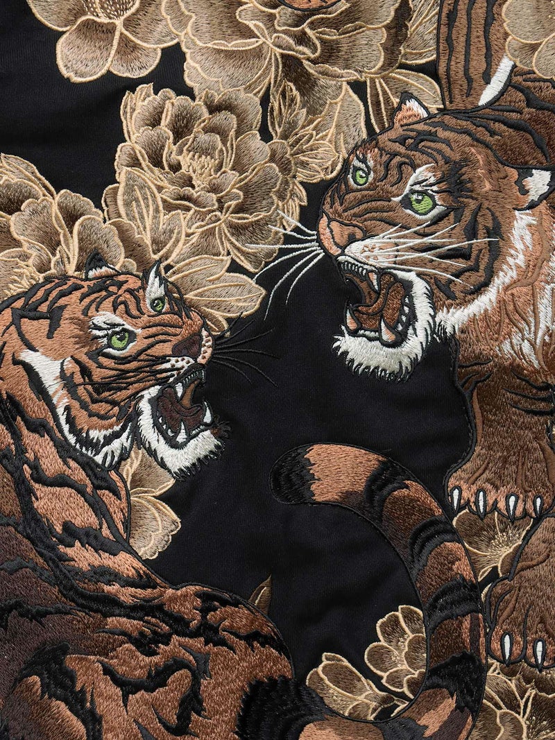 【絡繰魂・頂】“猛虎ノ頂”総刺繍ZIPパーカー