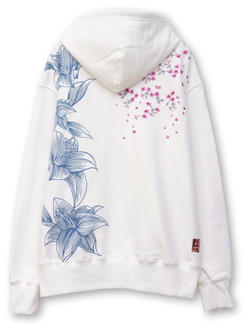 【絡繰魂】“桜吹雪”刺繍入りZIPパーカー