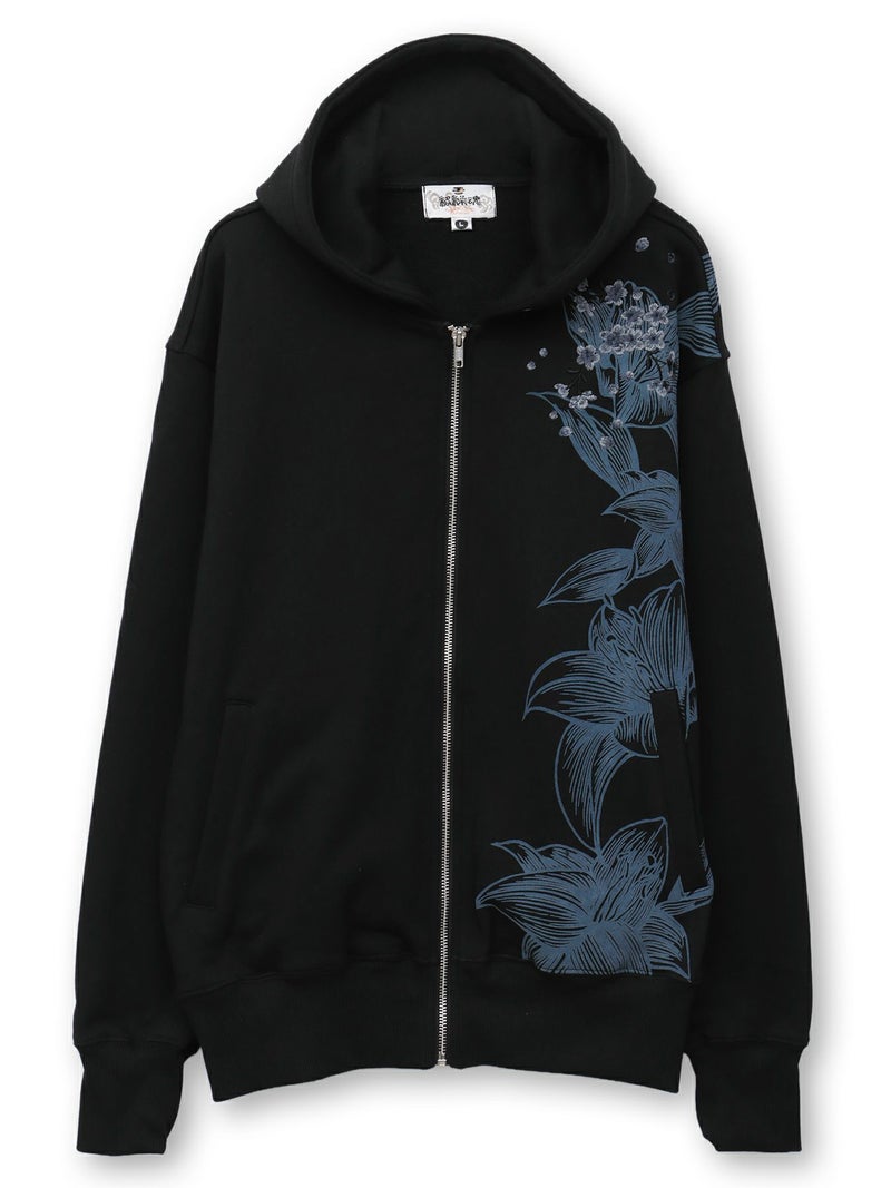 【絡繰魂】“桜吹雪”刺繍入りZIPパーカー