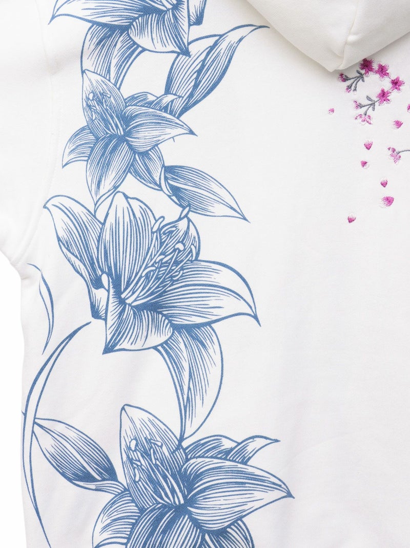 【絡繰魂】“桜吹雪”刺繍入りZIPパーカー