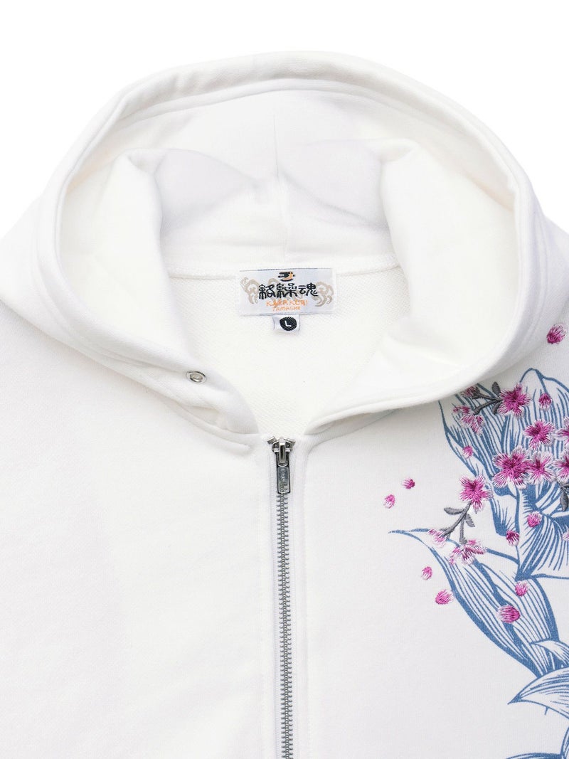 【絡繰魂】“桜吹雪”刺繍入りZIPパーカー