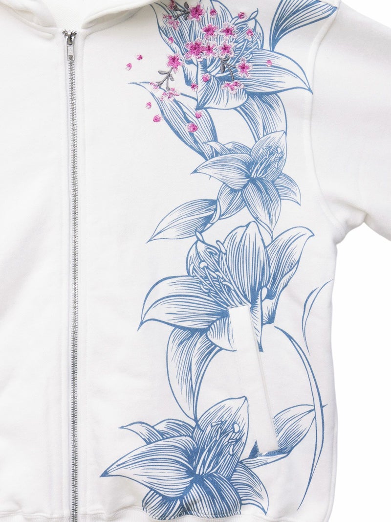 【絡繰魂】“桜吹雪”刺繍入りZIPパーカー