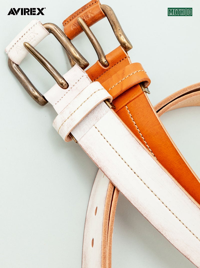 【AVIREX】CENTER STITCH COW LEATHER BELT〔LIMITED〕