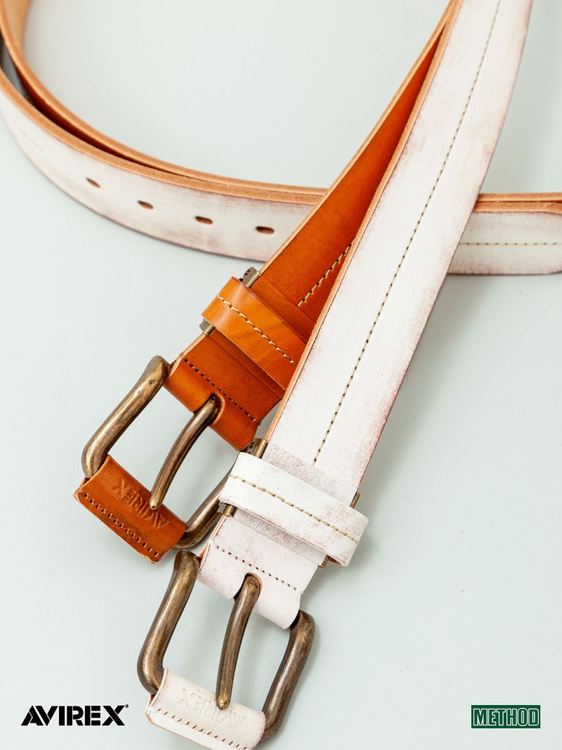 【AVIREX】CENTER STITCH COW LEATHER BELT〔LIMITED〕