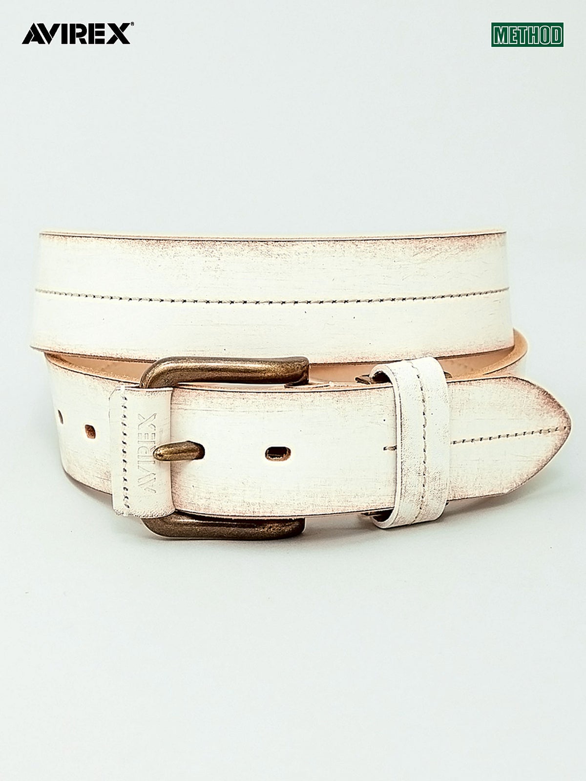 【AVIREX】CENTER STITCH COW LEATHER BELT〔LIMITED〕