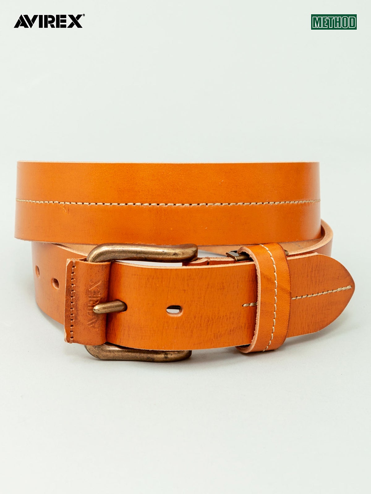 【AVIREX】CENTER STITCH COW LEATHER BELT〔LIMITED〕