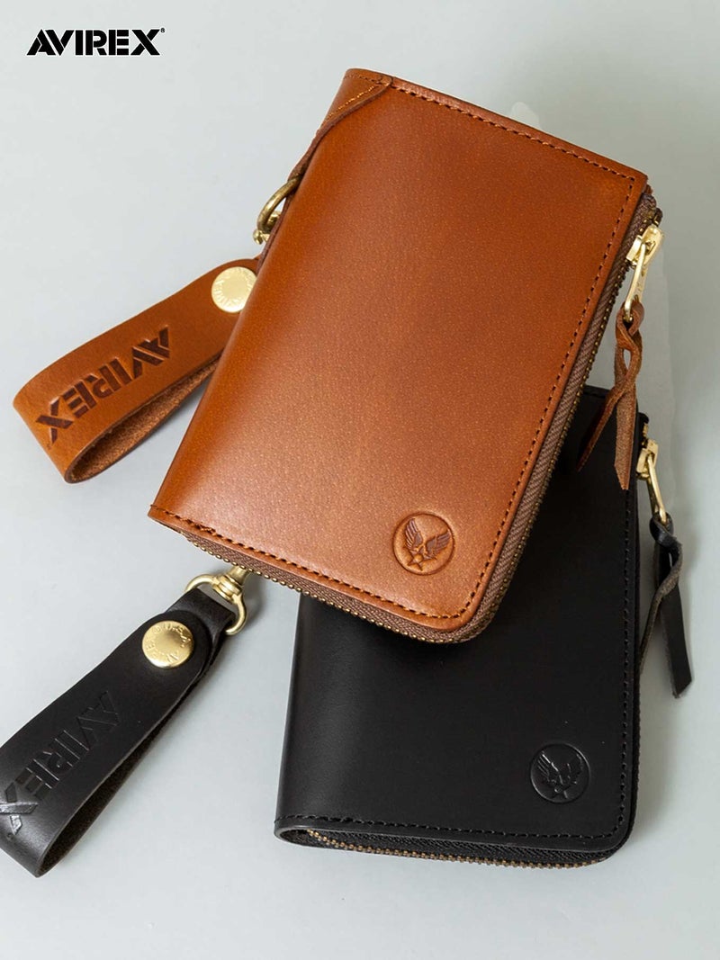 【AVIREX】“FAHNE2” L-SHAPE ZIP MIDDLE WALLET AX9301 ∴