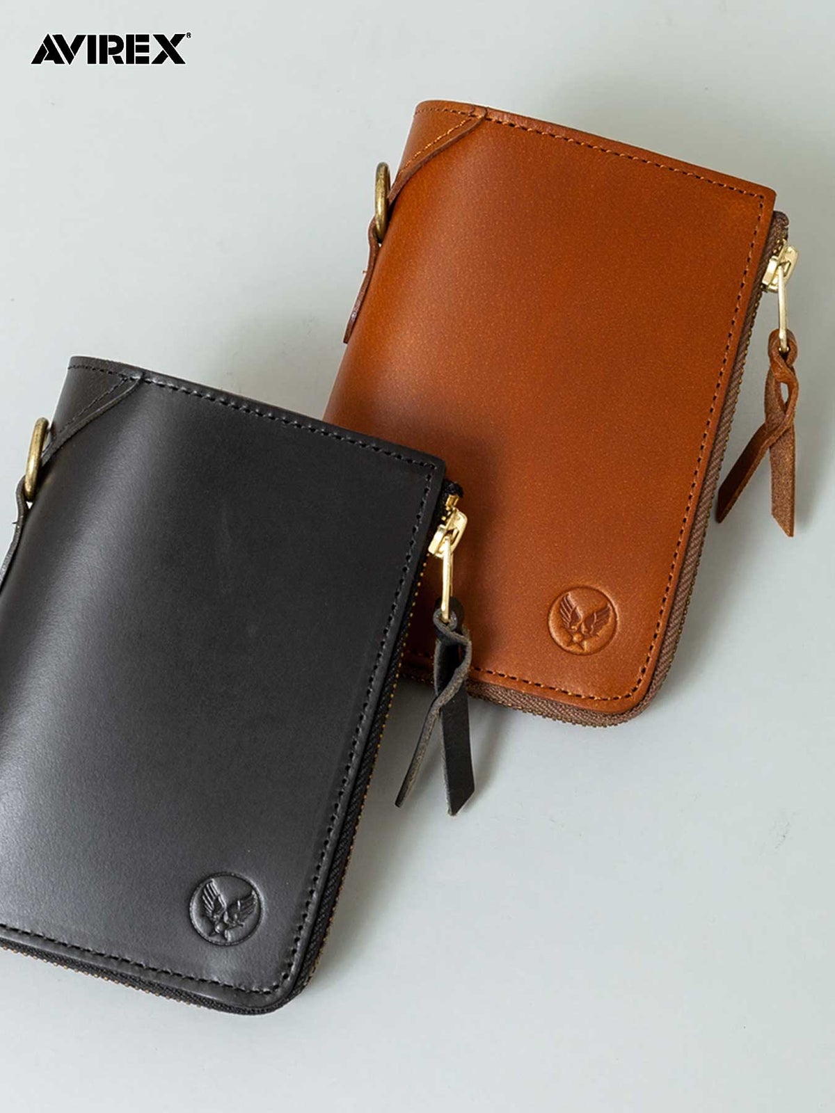 【AVIREX】“FAHNE2” L-SHAPE ZIP MIDDLE WALLET AX9301 ∴