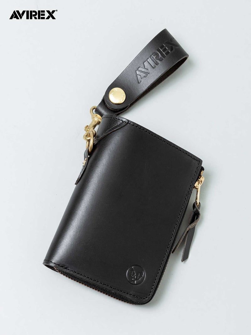 【AVIREX】“FAHNE2” L-SHAPE ZIP MIDDLE WALLET AX9301 ∴