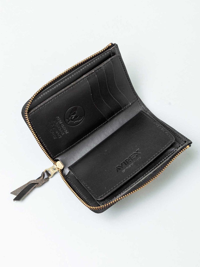 【AVIREX】“FAHNE2” L-SHAPE ZIP MIDDLE WALLET AX9301 ∴