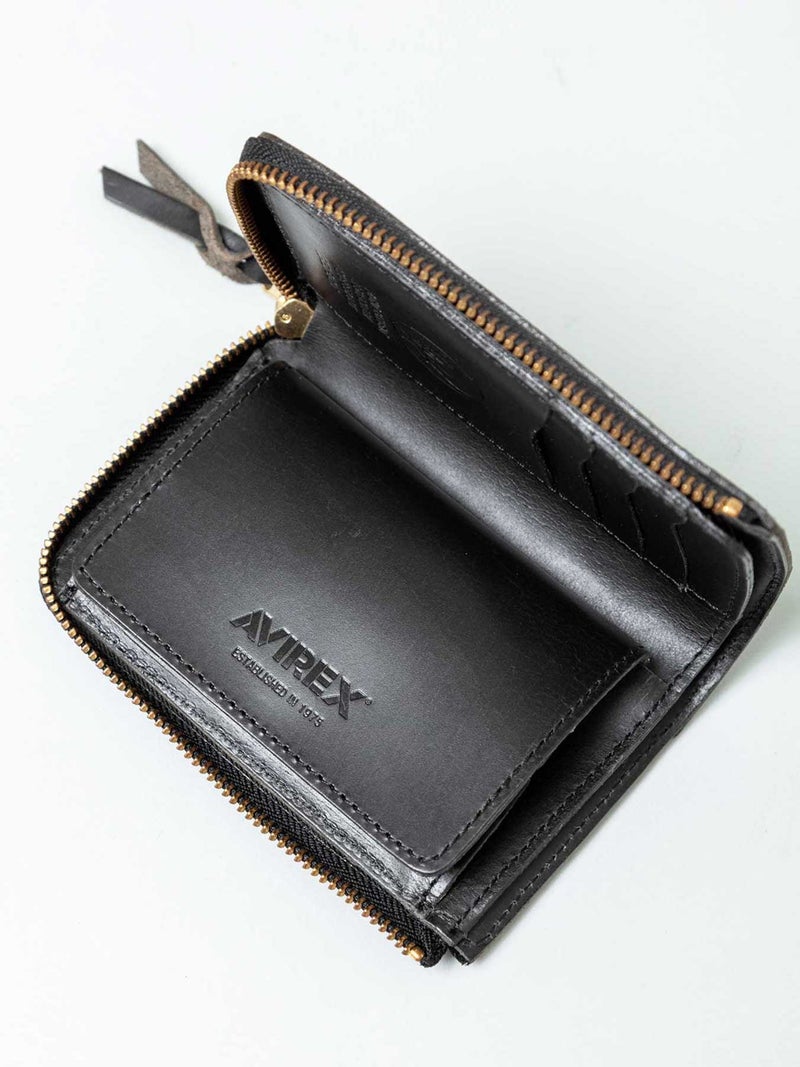 【AVIREX】“FAHNE2” L-SHAPE ZIP MIDDLE WALLET AX9301 ∴