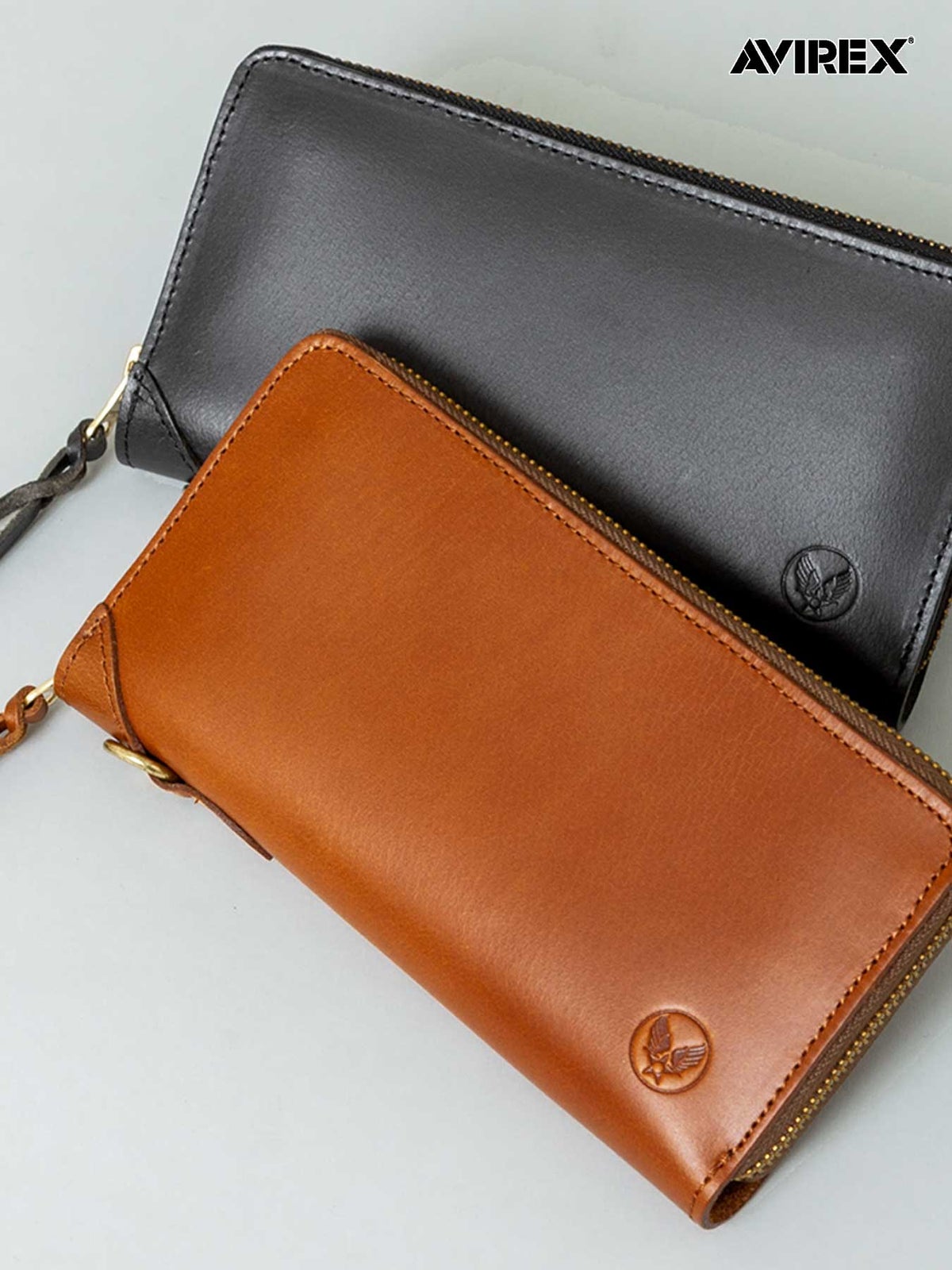 【AVIREX】“FAHNE2” ROUND ZIP LONG WALLET AX9302 ∴